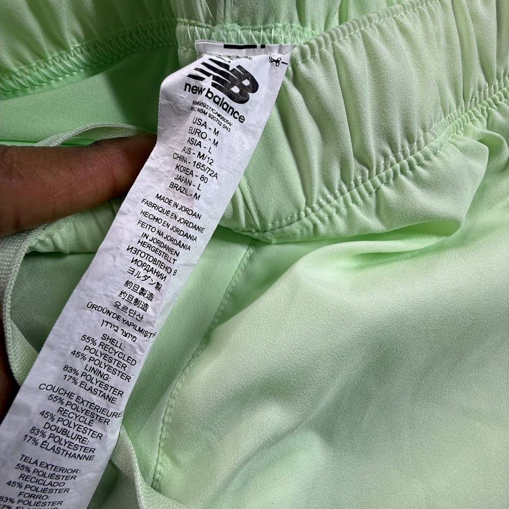 New Balance Womens M Lined Running Shorts Sea Foam Green Athletic Gym Workout - Picture 4 of 5